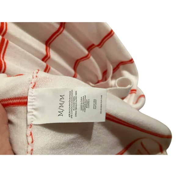 Cabi Stroll Cardigan 5826 Relaxed Duster Sweater White/Red Stripe Pockets Medium - Picture 7 of 8